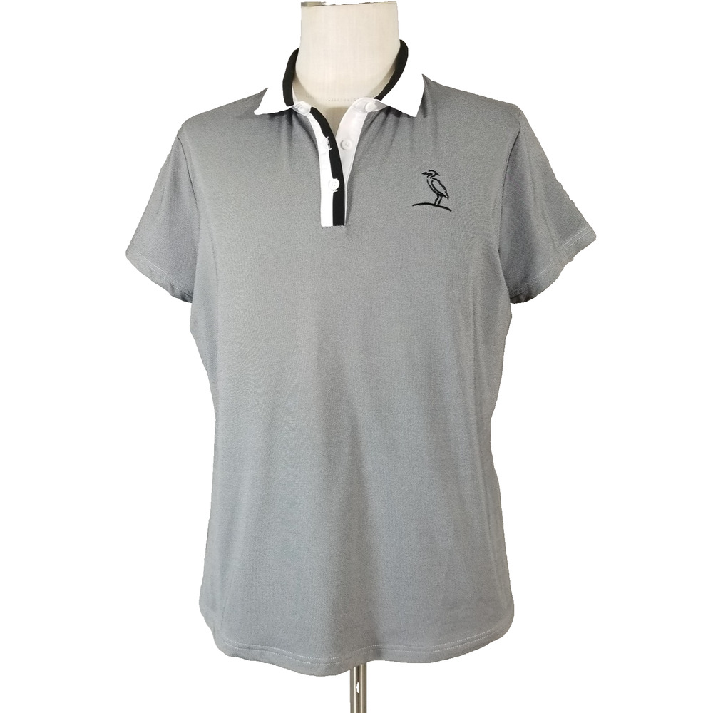 FootJoy Golf Polo Shirt XL Gray Stretch Bird Logo‎ Performance Polyester Spandex